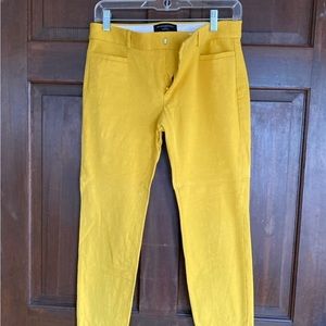 Banana Republic Sloan yellow crop pants capris 4